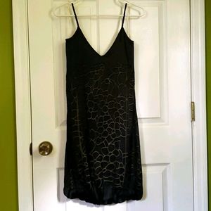 Max Studio Black Dress, Stencil Flowers, Sz XS